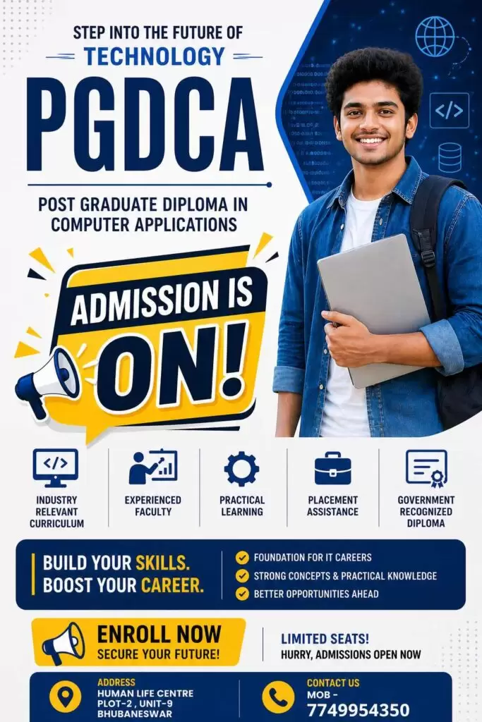 PGDCA Admission Open in Bhubaneswar